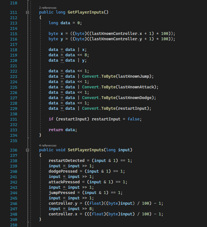 A screenshot of the code handling NAIR's character inputs online.